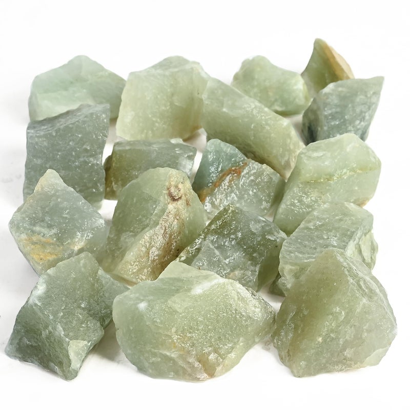 Crocon 12 LB Green Jade Rough Bulk Natural Stone Raw Stone Tumbling Cabbing Polishing Mining Chakra Balancing Reiki and Crystal Healing Good Luck Home Office Decor